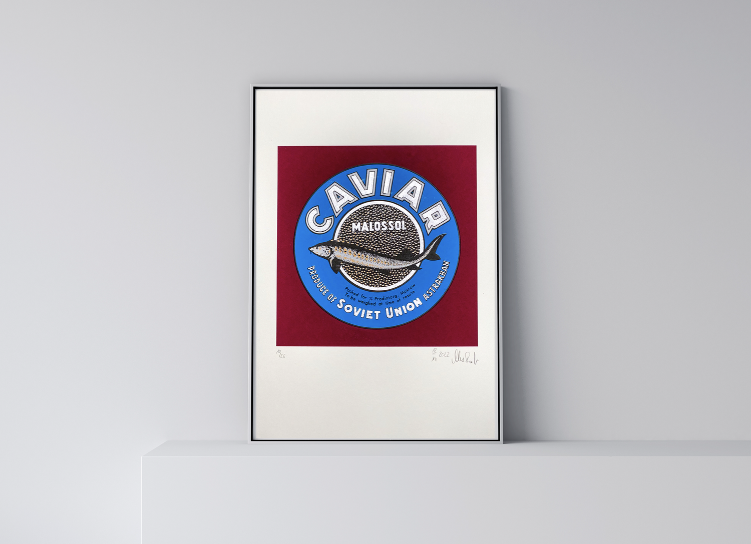 Medium size 70 x 50 cm ▪️JUST CAVIAR | Cornflower Blue/Silver